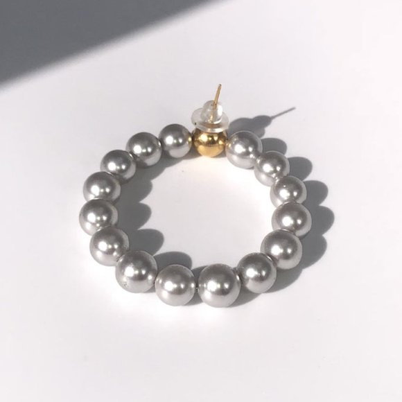 Bead Hoops by Mirit Weinstock in Silver/Gold - Picture 4 of 5